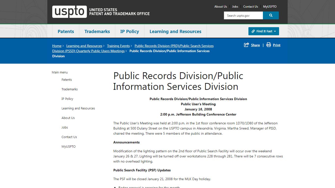 Public Records Division/Public Information Services Division